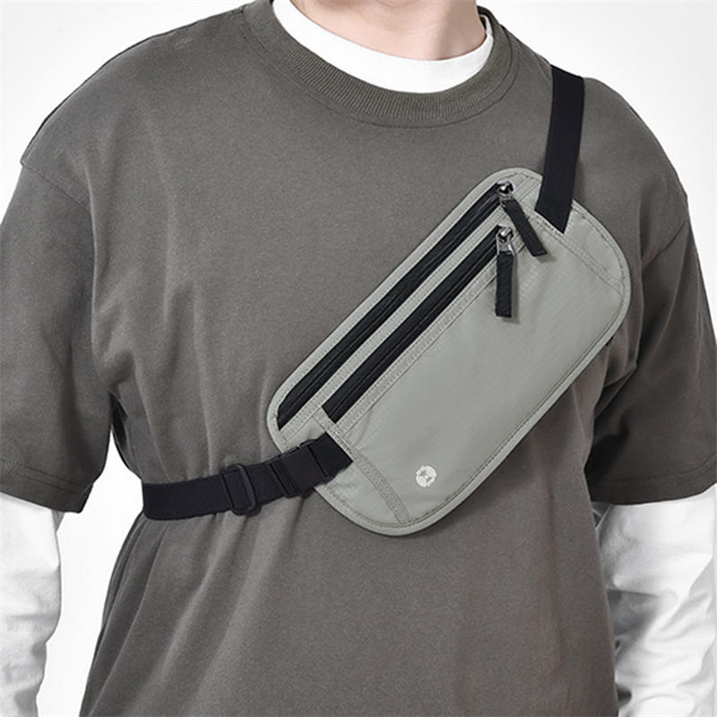Money Belt Hidden - กระเป๋าคาดเอวแบบซ่อนสำหรับใส่พาสปอร์ต เงินสด กระเป๋าคาดเอวเพื่อความปลอดภัย กระเป๋าคาดหน้าอกสำหรับเล่นกีฬากลางแจ้ง วิ่งจ๊อกกิ้ง