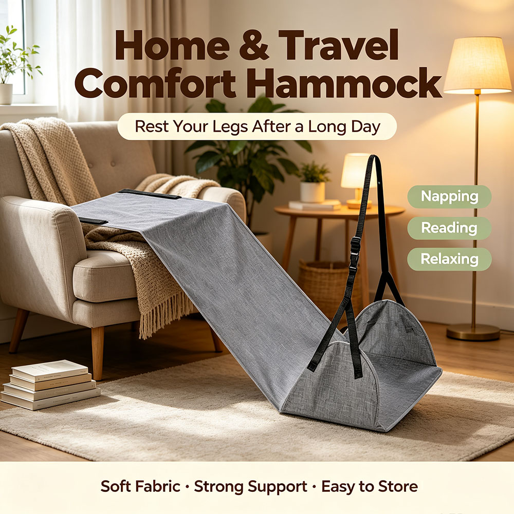 Travel Accessories For Kids - ที่พักเท้าแบบพกพาปรับระดับได้สำหรับรถยนต์ พร้อมที่แขวนสำหรับรถยนต์ รถบัส เครื่องบิน รถไฟ อุปกรณ์เสริมสำหรับเด็กในการเดินทาง