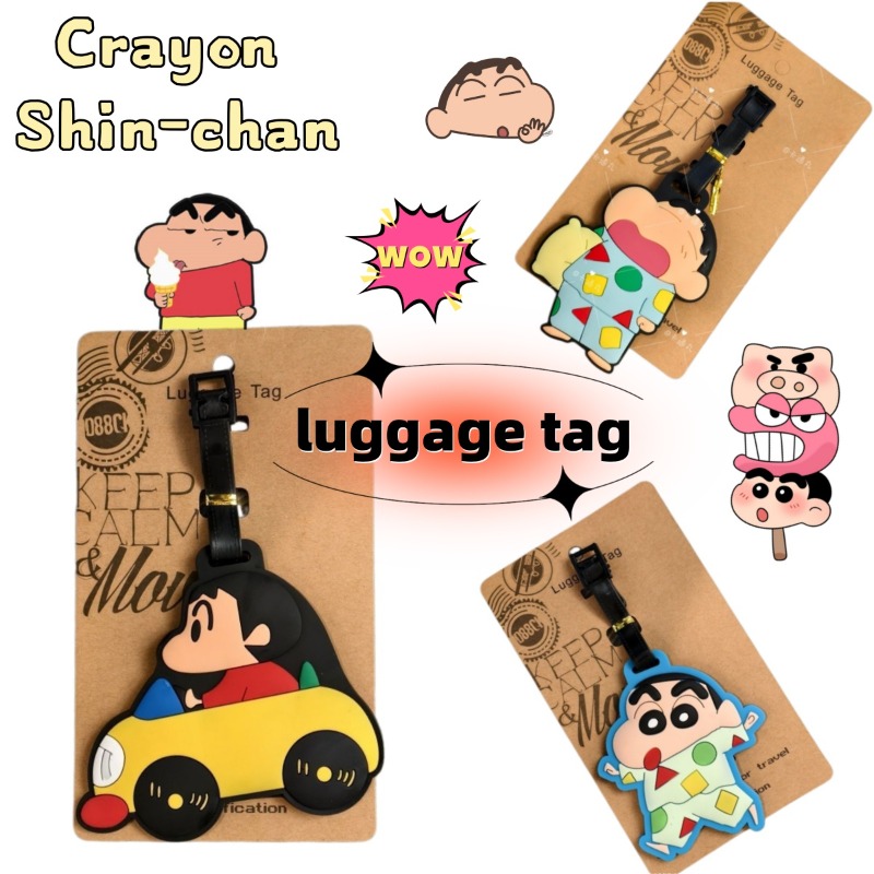 Travel Accessories List - ป้ายติดกระเป๋าแฟชั่นลายการ์ตูนเครยอนชินจัง น่ารัก พกพาสะดวก ของตกแต่ง ของขวัญ