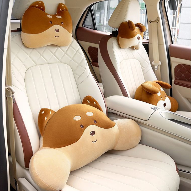 Travel Accessories For Kids - หมอนรองศีรษะในรถยนต์ลายการ์ตูนแพนด้า หมอนป้องกันศีรษะแบบนุ่ม สำหรับเดินทาง อุปกรณ์ตกแต่งภายในรถยนต์สำหรับเด็กและผู้ใหญ่