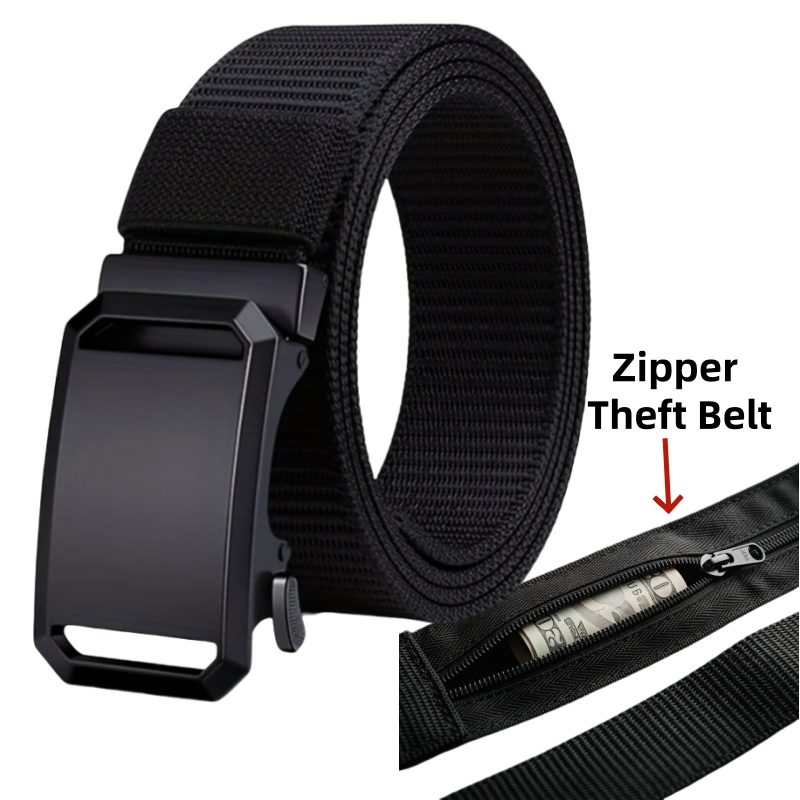 Money Belt Hidden - เข็มขัดกันขโมยเงินสดสำหรับเดินทางรุ่นใหม่สำหรับผู้ชาย มีกระเป๋าเงินลับในตัว เข็มขัดสำหรับผู้ชาย เข็มขัดสำหรับเล่นกีฬากลางแจ้ง