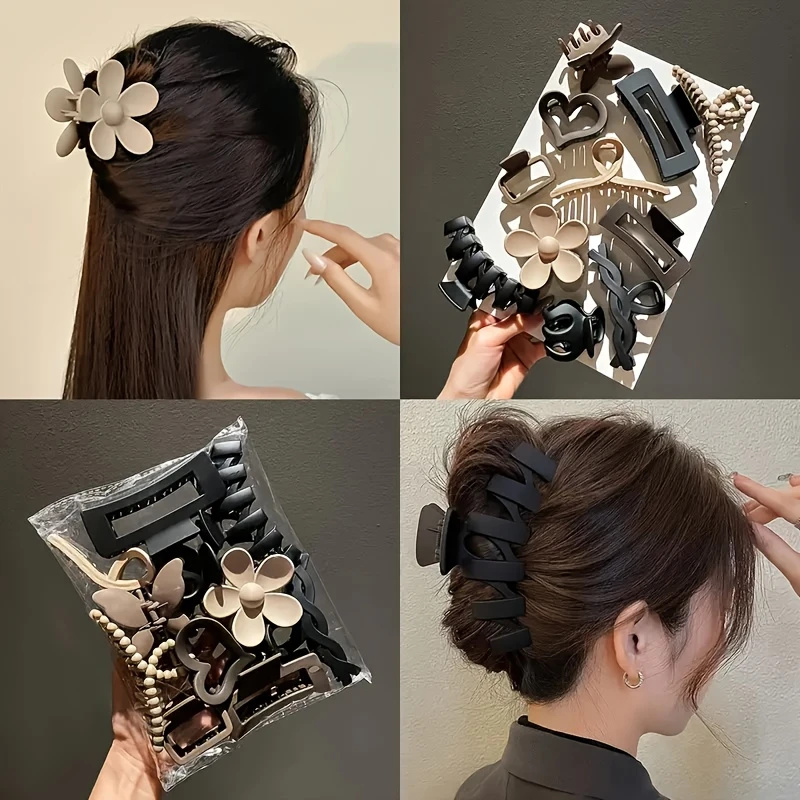 Travel Accessories Shops - 11 ชิ้นคละผมคลิปกรงเล็บอเนกประสงค์หรูหราและน่ารักอุปกรณ์ผมสําหรับการเดินทางทํางานและถ่ายภาพรายวันการออกแบบเคลือบ