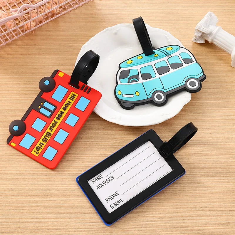 Travel Accessories List - น่ารักการ์ตูนรถยนต์ PVC ซิลิโคนแท็กกระเป๋าเดินทางกระเป๋าเดินทางชื่อแท็กกระเป๋าเดินทาง Boarding Pass อุปกรณ์เสริมการเดินทาง