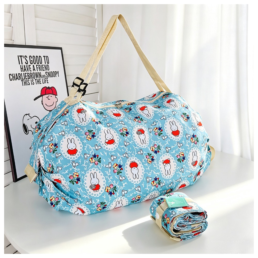 Travel Accessories Shops - กระเป๋าพับได้น่ารักเป็นมิตรกับสิ่งแวดล้อม กระเป๋าช้อปปิ้งความจุขนาดใหญ่ กระเป๋าสะพายไหล่เดี่ยวคู่ กระเป๋าเดินทางสำหรับการเดินทางกลางแจ้งทุกวัน