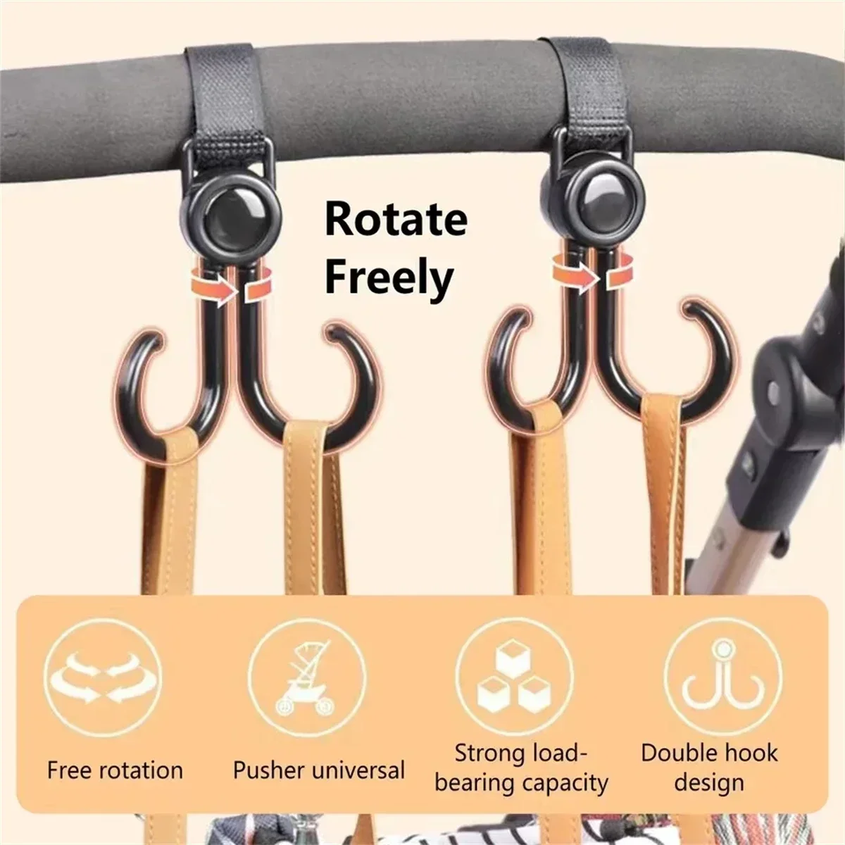 Rotatable Double Hooks รถเข็นเ - Travel Accessories Shops บทวิจารณ์และราคา