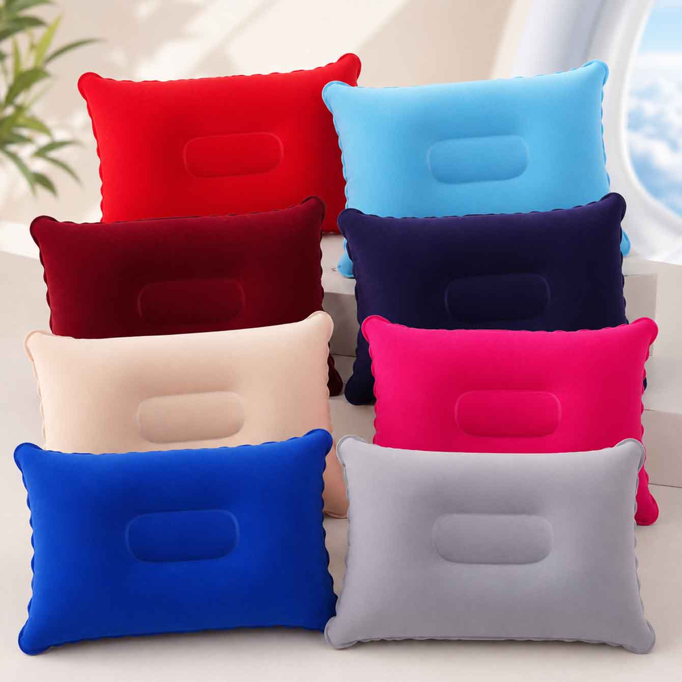 หมอนเป่าลมแบบพกพา 2 ชิ้น ขนาดเ - Travel Pillow Inflatable บทวิจารณ์และราคา