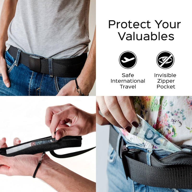 เข็มขัดนิรภัยการเดินทางพร้อมกร - Money Belt Hidden บทวิจารณ์และราคา