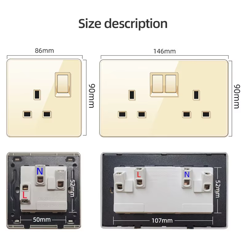 PSSRISE สวิตช์ไฟติดผนังแบบกระจ - Travel Accessories Uk บทวิจารณ์และราคา