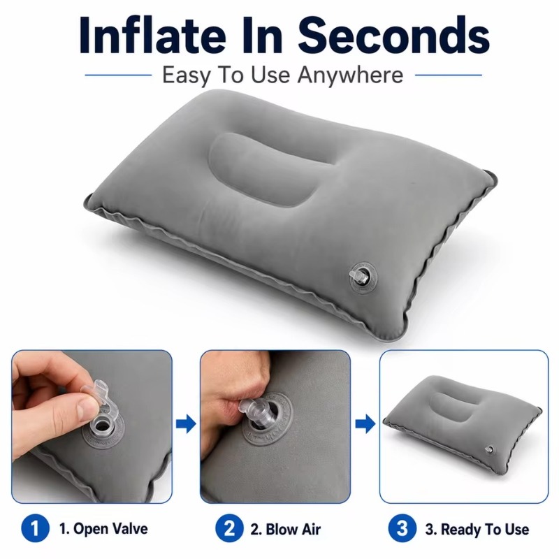 หมอนลมพกพาแบบพับได้สำหรับการเด - Travel Pillow Inflatable บทวิจารณ์และราคา